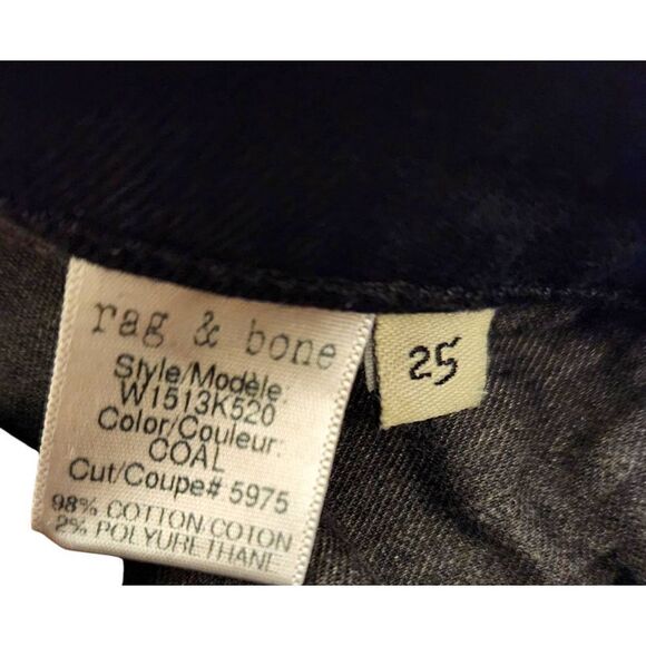 Rag & Bone women's Jeans High-Rise Skinny Black stretch denim size 25x29.5 - Picture 6 of 11